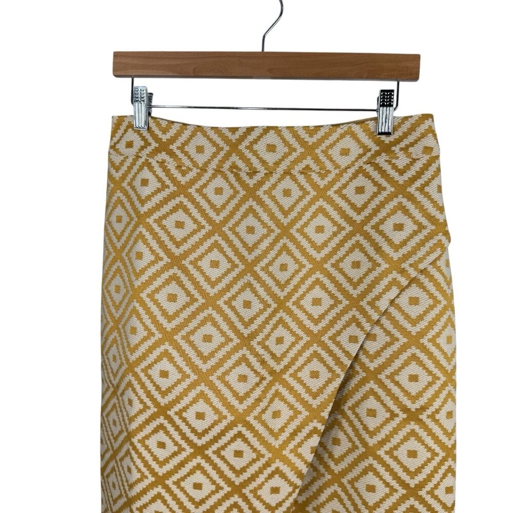 Tuckernuck NEW Marigold Tweed Margo Yellow Retro Diamond Midi Skirt Size M - Picture 5 of 12